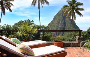 poolside pitons view